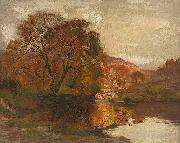 Alfred East Lake in Autumn France oil painting artist